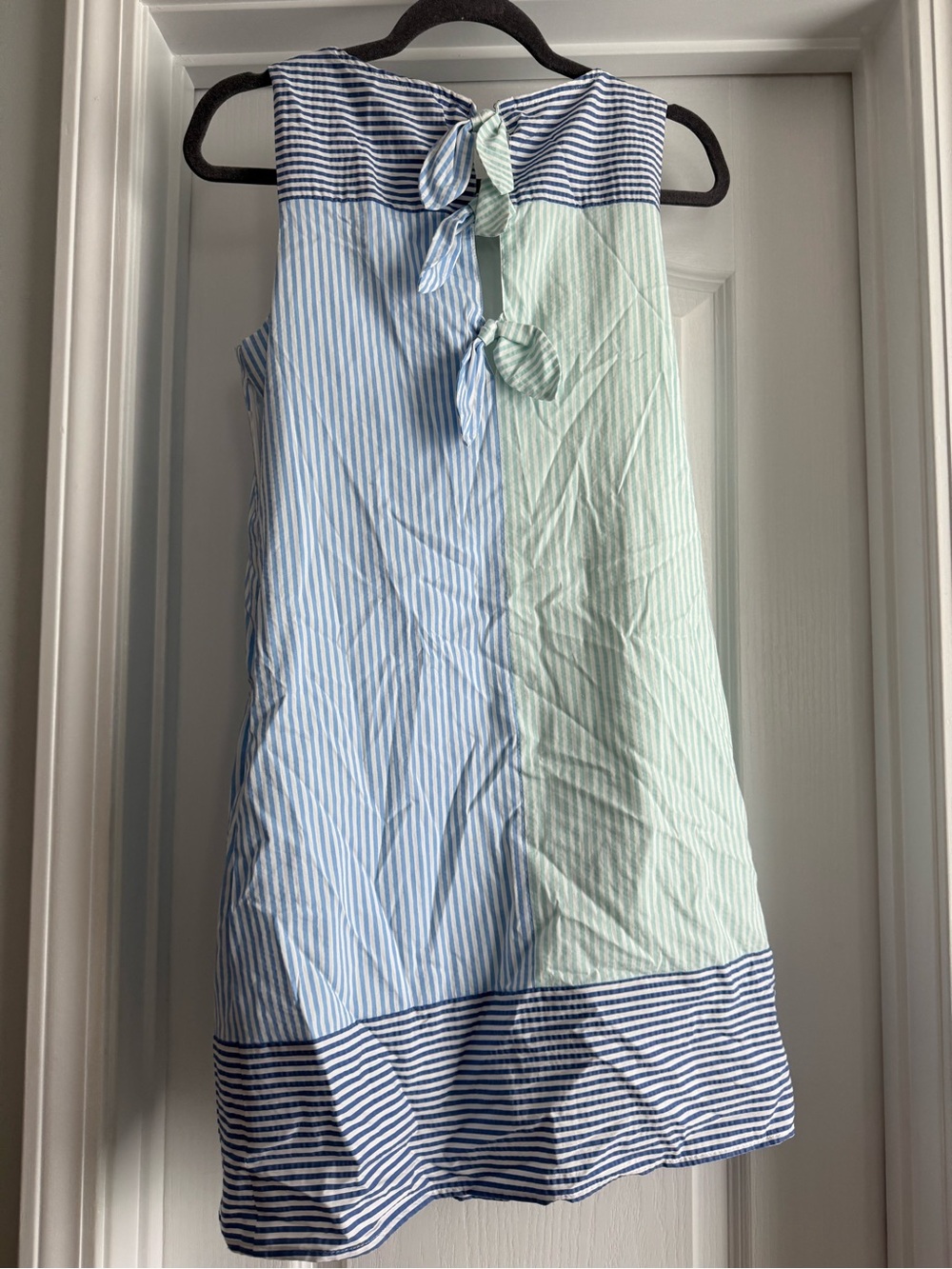 Vineyard Vines Light Blue & Mint Striped Tie-Back Dress